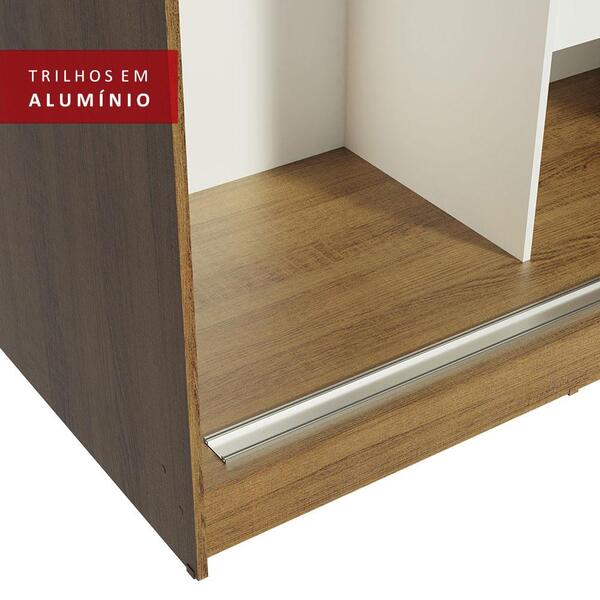 Guarda-roupa Solteiro Madesa Tokio 2 Portas De Correr 2 Gavetas - Rustic/branco - Imagem 5