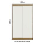 Guarda-roupa Solteiro Madesa Tokio 2 Portas De Correr 2 Gavetas - Rustic/branco - Imagem 2