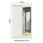 Guarda-roupa Solteiro Madesa Tokio 2 Portas De Correr Com Espelho 2 Gavetas - Imagem 10