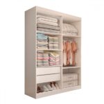 Guarda-roupa Solteiro Mykonos 4 Portas 2 Gavetas Branco - Panorama Móveis - Imagem 2