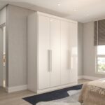 Guarda-roupa Solteiro Mykonos 4 Portas 2 Gavetas Branco - Panorama Móveis