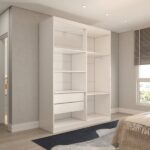 Guarda-roupa Solteiro Mykonos 4 Portas 2 Gavetas Branco - Panorama Móveis - Imagem 4