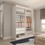 Guarda-roupa Solteiro Mykonos 4 Portas 2 Gavetas Branco - Panorama Móveis - Imagem 5