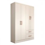 Guarda-roupa Solteiro São Francisco 4 Portas 2 Gavetas Branco Flex - Panorama Móveis - Imagem 3