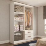 Guarda-roupa Solteiro São Francisco 4 Portas 2 Gavetas Branco Flex - Panorama Móveis - Imagem 4