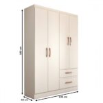 Guarda-roupa Solteiro São Francisco 4 Portas 2 Gavetas Branco Flex - Panorama Móveis - Imagem 6