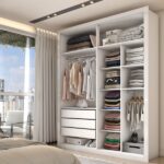 Guarda-roupa Solteiro Severo 4 Portas 3 Gavetas Branco - Panorama Móveis - Imagem 2