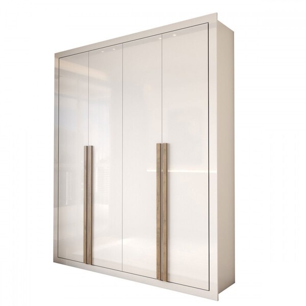 Guarda-roupa Solteiro Severo 4 Portas 3 Gavetas Branco - Panorama Móveis - Imagem 4