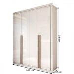 Guarda-roupa Solteiro Severo 4 Portas 3 Gavetas Branco - Panorama Móveis - Imagem 5