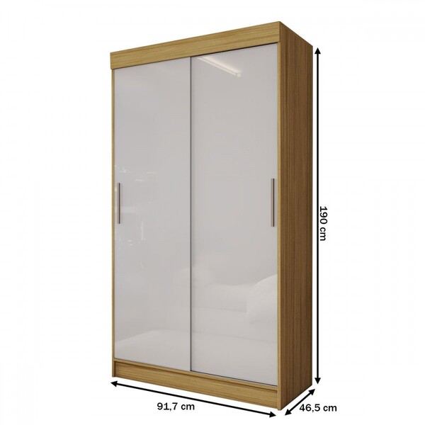 Guarda-roupa Solteiro Sirius 2 Portas 2 Gavetas Flex Marrocos/off White - Panorama Móveis - Imagem 6