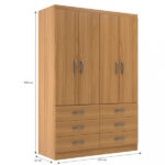 Guarda-roupa Solteiro Treviso 4 Pt 6 Gv Cinamomo