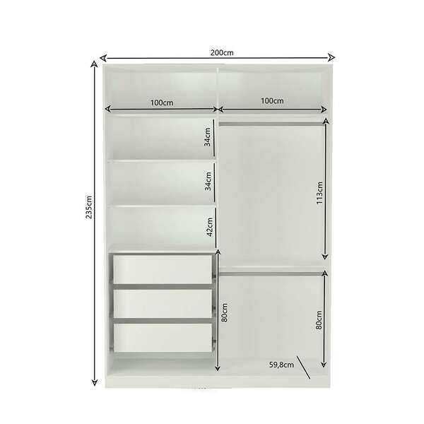 Guarda-roupa Solteiro Tunas V 2 Pt 3 Gv Branco - Imagem 6