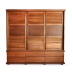 Guarda-roupa Veneziana 3 Portas De Correr - 100% Madeira Mogno/mel - Imagem 2