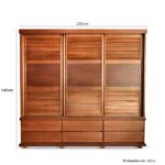 Guarda-roupa Veneziana 3 Portas De Correr - 100% Madeira Mogno/mel - Imagem 3