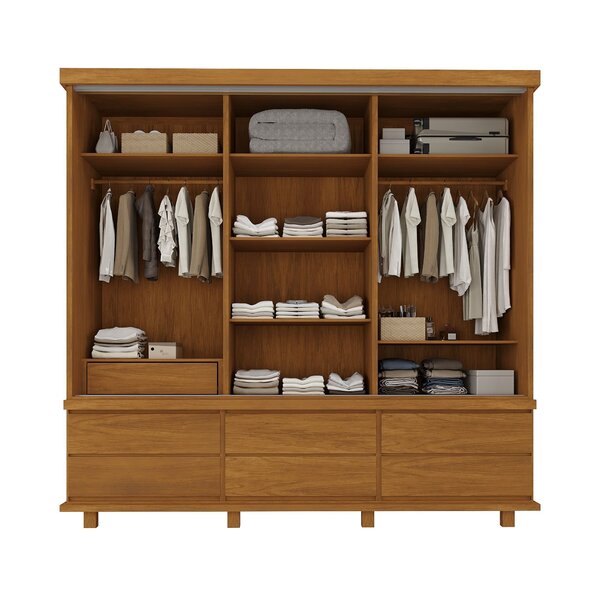 Guarda-roupa Veneziana 3 Portas De Correr - 100% Madeira Mogno/mel - Imagem 4