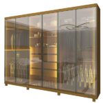 Guarda-roupas Casal 6 Portas Com 6 Portas Reflecta Com Pés E Led Absolut New Reflecta 100% Mdf Naturale - Imagem 2