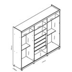 Guarda-roupas Casal 6 Portas Com 6 Portas Reflecta Com Pés E Led Absolut New Reflecta 100% Mdf Naturale - Imagem 7