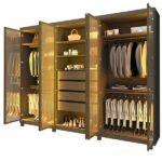 Guarda-roupas Casal 6 Portas Com 6 Portas Reflecta Com Pés E Led Absolut New Reflecta 100% Mdf Grafite - Imagem 6