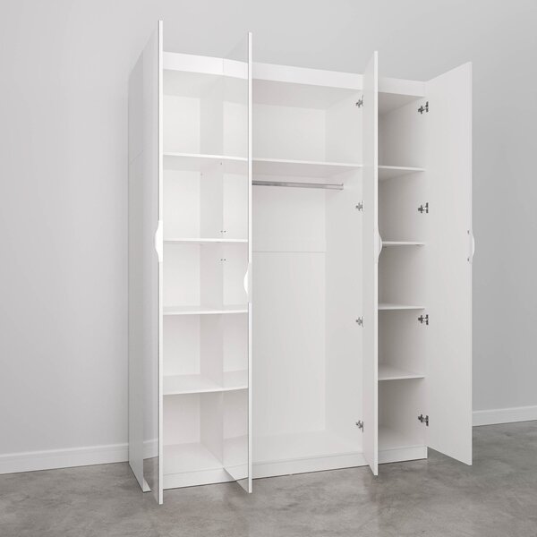 Guarda Roupas Modulado Com Espelho 3 Portas Com Cabideiro Hera Cabecasa Madeiraoriginals Algodão/cromado - Imagem 3