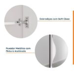 Guarda Roupas Modulado Com Espelho 3 Portas Com Cabideiro Hera Cabecasa Madeiraoriginals Algodão/cromado - Imagem 6