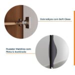 Guarda Roupas Modulado Com Espelho 4 Portas Com Cabideiro Hera Cabecasa Madeiraoriginals Louro/algodão/preto - Imagem 10