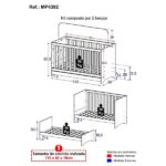 Kit Berço Para Gêmeos 3 Em 1 Para Colchão 60x130cm Multimóveis Mp4392 - Imagem 3