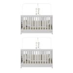 Kit Berço Para Gêmeos 3 Em 1 Para Colchão 60x130cm Multimóveis Mp4392 - Imagem 7