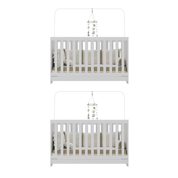 Kit Berço Para Gêmeos 3 Em 1 Para Colchão 60x130cm Multimóveis Mp4392 - Imagem 7