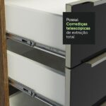 Kit Com 2 Balcões De Cozinha Madesa Lux 4 Portas 3 Gavetas (sem Tampo E Pia) - Rustic/preto - Imagem 6