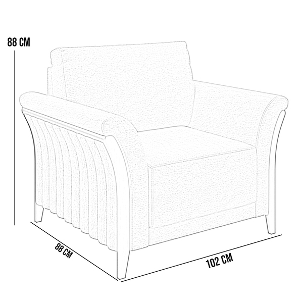 Kit Sofá 02 Lugares Sala Estar 162cm Com 02 Poltronas Stefan Pés Madeira M03 Linho Cinza - Lyam Decor - Imagem 5