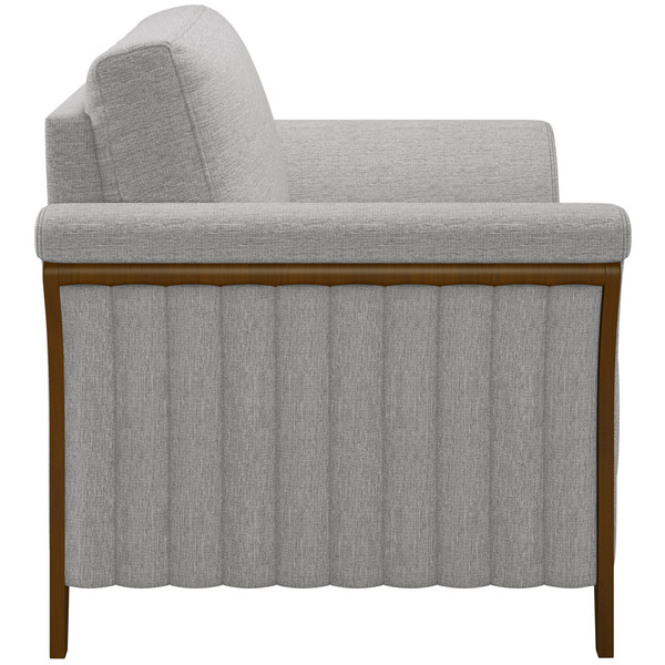 Kit Sofá 02 Lugares Sala Estar 162cm Com 02 Poltronas Stefan Pés Madeira M03 Linho Cinza - Lyam Decor - Imagem 3