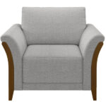 Kit Sofá 02 Lugares Sala Estar 162cm Com 02 Poltronas Stefan Pés Madeira M03 Linho Cinza - Lyam Decor - Imagem 2