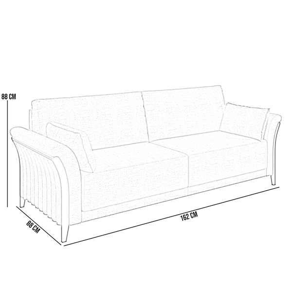 Kit Sofá 02 Lugares Sala Estar 162cm Com 02 Poltronas Stefan Pés Madeira M03 Linho Cinza - Lyam Decor - Imagem 9