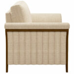 Kit Sofá 03 Lugares Sala Estar 222cm Com 02 Poltronas Stefan Pés Madeira M03 Linho Bege - Lyam Decor - Imagem 2