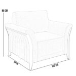 Kit Sofá 03 Lugares Sala Estar 222cm Com 02 Poltronas Stefan Pés Madeira M03 Linho Bege - Lyam Decor - Imagem 4