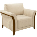 Kit Sofá 03 Lugares Sala Estar 222cm Com 02 Poltronas Stefan Pés Madeira M03 Linho Bege - Lyam Decor - Imagem 8