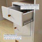 Penteadeira 1 Porta 1 Gaveta 100% Mdf Sem Espelho Charlotte Off White/naturalle - Imagem 7