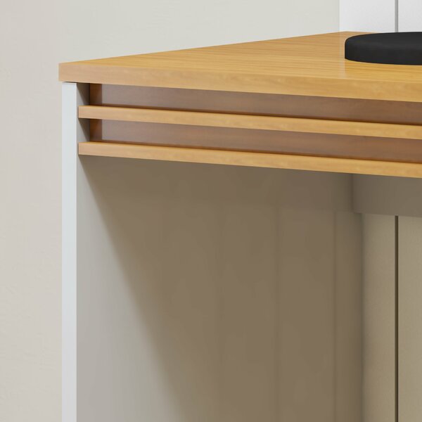 Penteadeira 1 Porta 1 Gaveta 100% Mdf Sem Espelho Charlotte Off White/naturalle - Imagem 8