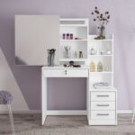 Penteadeira 4 Gavetas Com Espelho Deslizante E Nichos Helena Yescasa Branco - Imagem 7