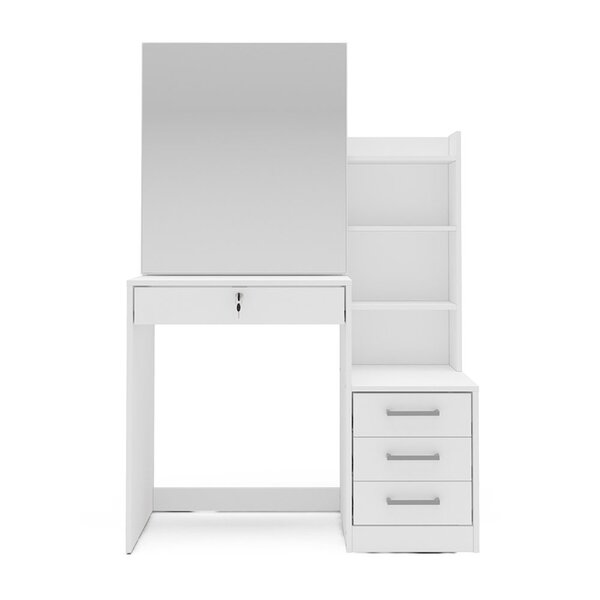 Penteadeira 4 Gavetas Com Espelho Deslizante E Nichos Helena Yescasa Branco - Imagem 8