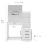 Penteadeira 4 Gavetas Com Espelho Deslizante E Nichos Helena Yescasa Branco - Imagem 10