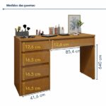 Penteadeira 5 Gavetas 100% Mdf Sem Espelho Giulia Yescasa Naturalle - Imagem 4