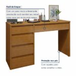 Penteadeira 5 Gavetas 100% Mdf Sem Espelho Giulia Yescasa Naturalle - Imagem 5