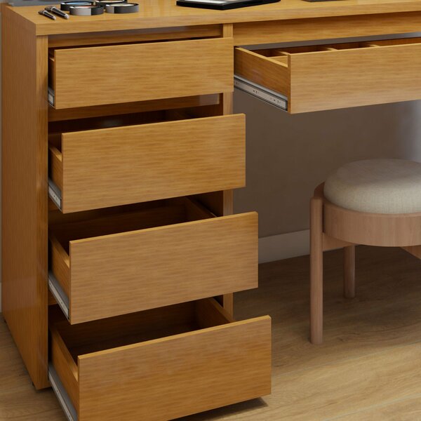 Penteadeira 5 Gavetas 100% Mdf Sem Espelho Giulia Yescasa Naturalle - Imagem 7