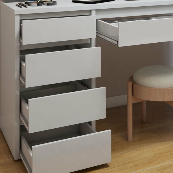 Penteadeira 5 Gavetas 100% Mdf Sem Espelho Giulia Yescasa Off White - Imagem 6