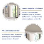 Penteadeira 9 Gavetas Com Espelho E Led 8402 Branco - Imagem 2