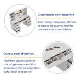 Penteadeira 9 Gavetas Com Espelho E Led 8402 Branco - Imagem 6