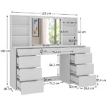 Penteadeira 9 Gavetas Com Espelho E Led 8402 Branco - Imagem 7