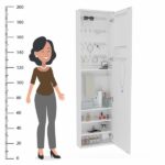 Penteadeira Armário Porta-joias Com Espelho Suspenso Dubai Branco - Imagem 5