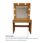 Penteadeira Camarim 100% Mdf 180 X 110,3cm Requinte Naturalle - Imagem 6